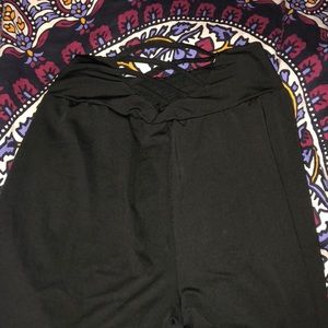 black leggings with cross back